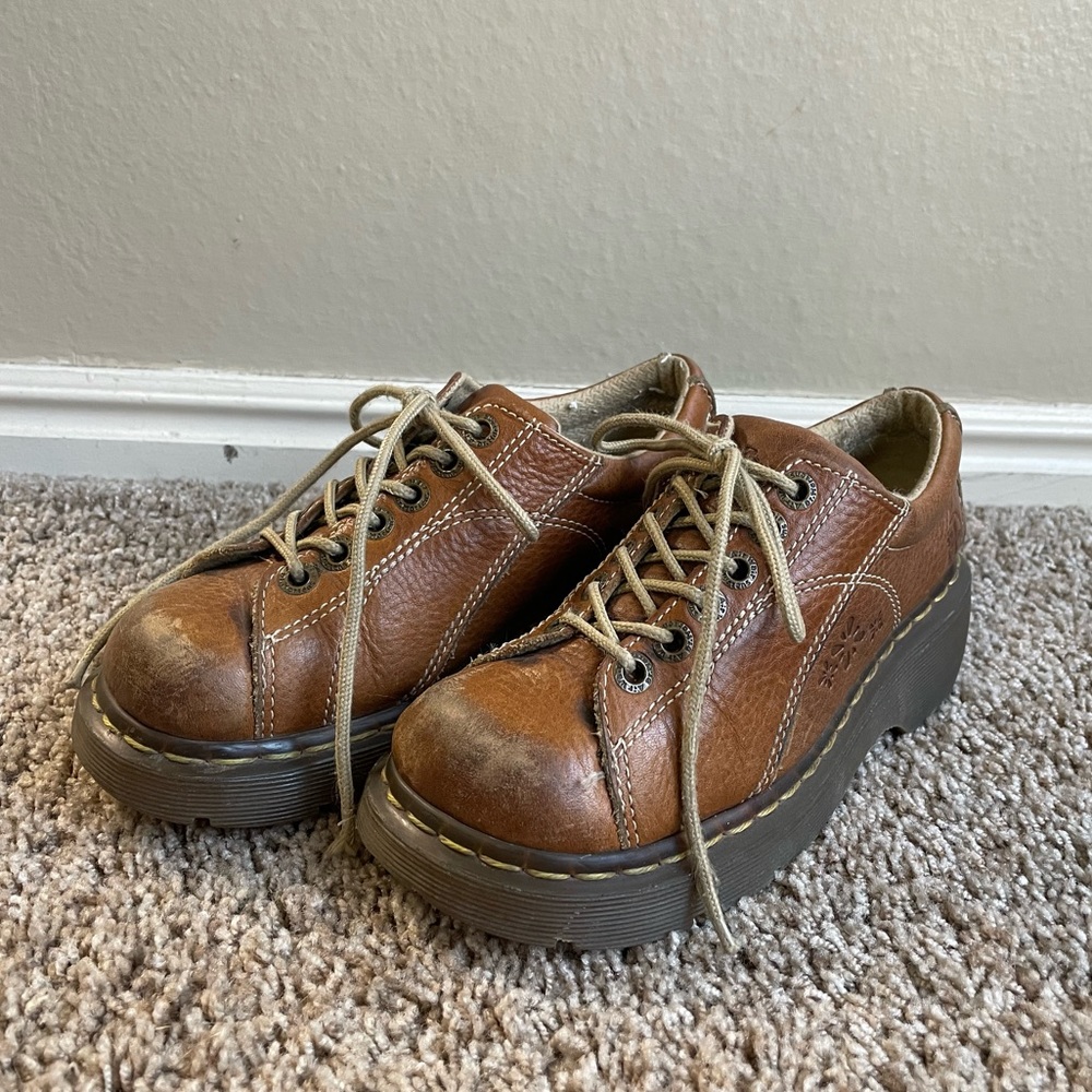 Dr Martens Vintage 90s y2k Splat Flower Power Platform Oxford Shoes Woman's 6